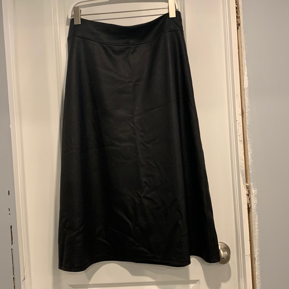 NWT-Kim & Co., Croco, Faux Leather, Knit Lined, Flared, Skirt.